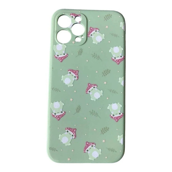 New Compatible with Iphone 12 Anti Shock Case 6.1" Green Frog Design Plastic - Picture 2 of 6